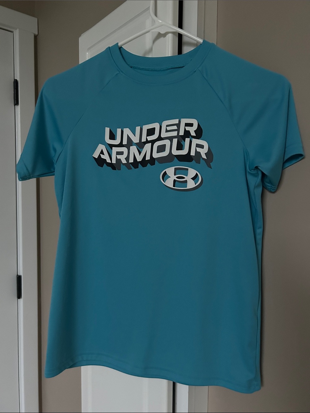 Under Armour Teal Performance Short Sleeve Tee with Graphic Logo